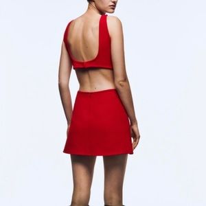 Zara red cut out mini dress